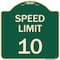 Signmission Speed Reduction Speed Limit 10 Mph Heavy-Gauge Aluminum Architectural Sign, 18" x 18", G-1818-22877 A-DES-G-1818-22877 - alternate 1